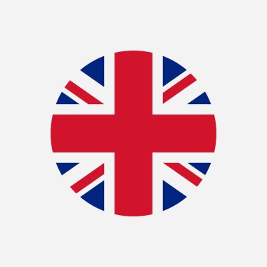Büyük Britanya bayrağı. Union Jack yuvarlak logosu.