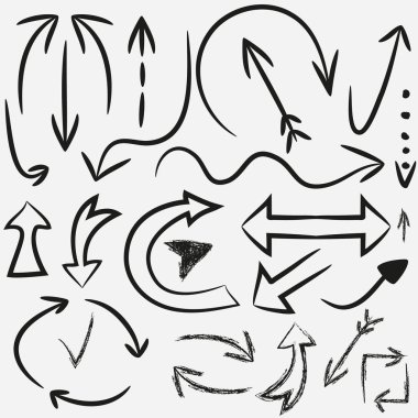 Elle çizilmiş oklar. Vektör