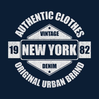 T-shirt için New York vintage marka grafik.