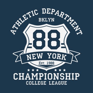 New York, t-shirt için Bklyn sayı tipografisi.