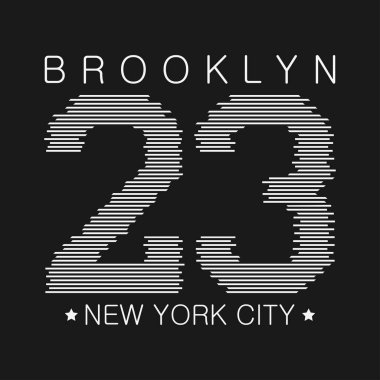Numaralı t-shirt için Brooklyn baskı.