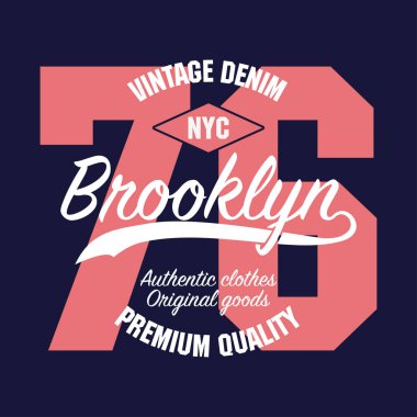 New York, Brooklyn vintage grafik numarası t-shirt için.