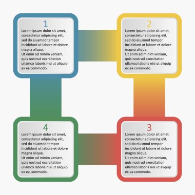 Yuvarlak karelere sahip bilgi grafikleri.