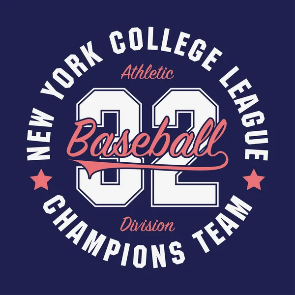 New York, Typographie baseball pour t-shirt numérique . — Image vectorielle