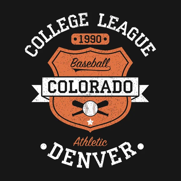 Colorado, Denver vintage baseball graphique pour t-shirt . — Image vectorielle