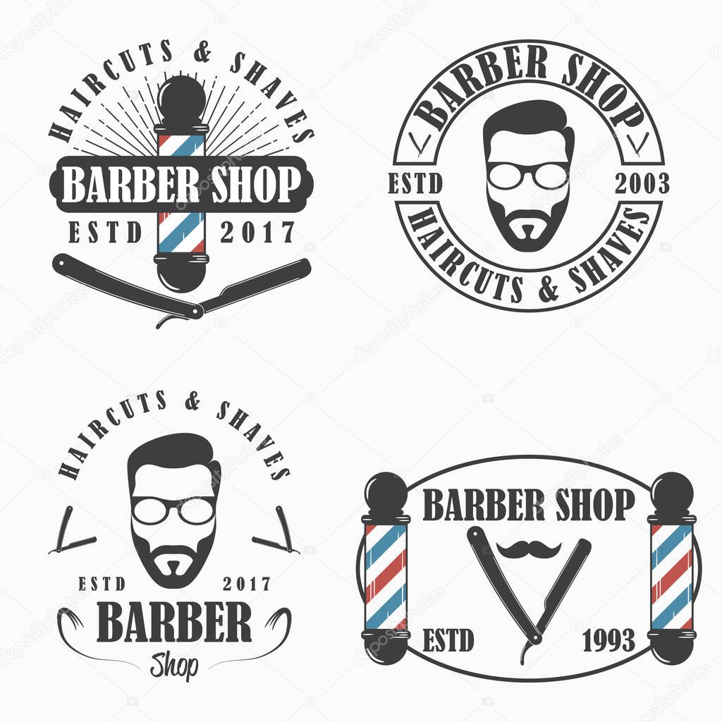 Barber Shop logo set.