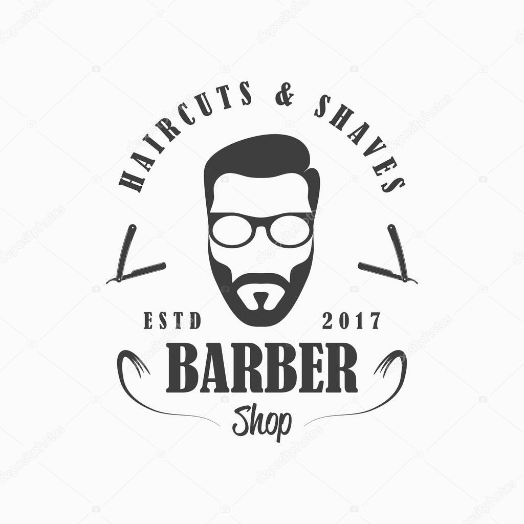 Barber Shop logo. Hairdressing salon emblem.