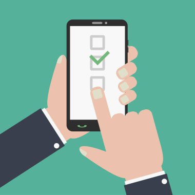 Onay kutularını smartphone ekranında.