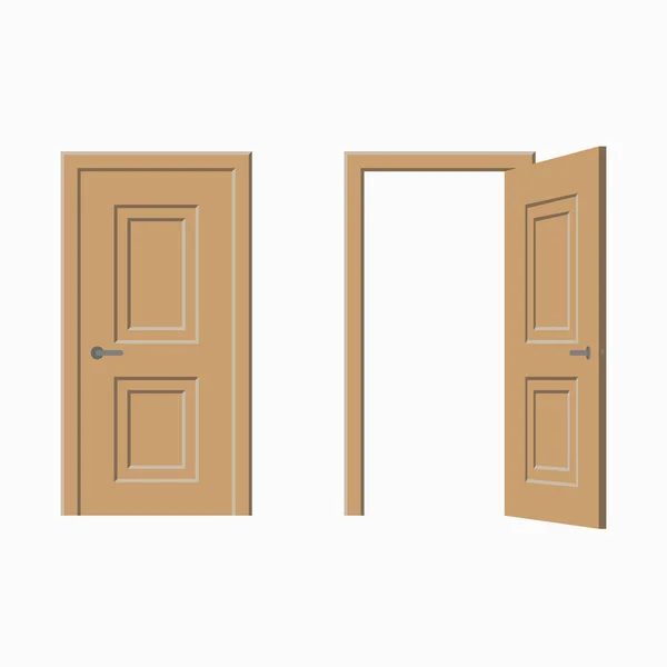 閉じた状態と開いたドア. — ストックベクタ