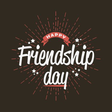 Mutlu Dostluk gün - tebrik kartı için şablon.