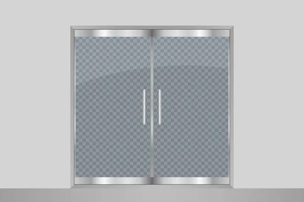 Puerta y pared de cristal . — Vector de stock