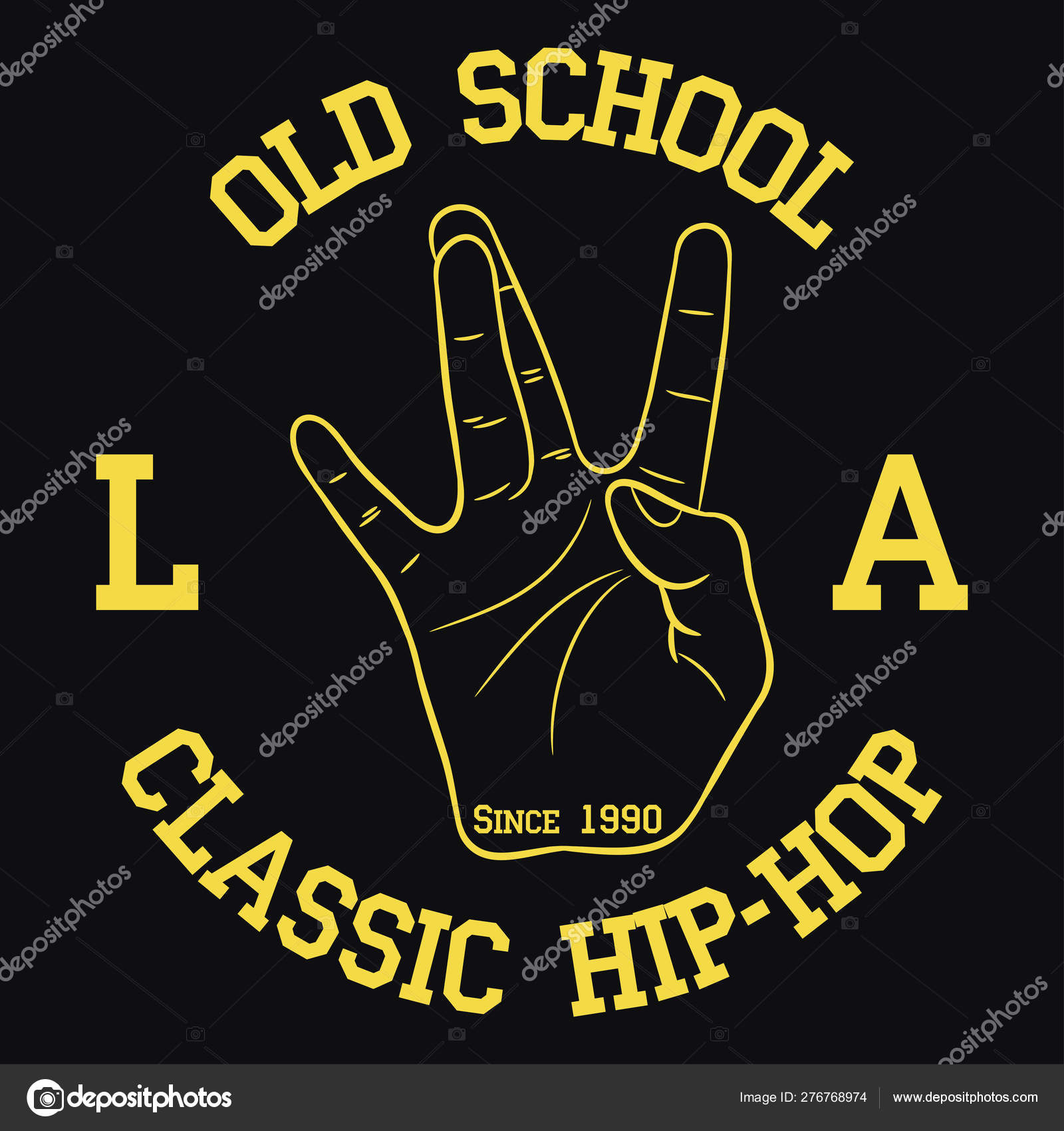 Image vectorielle Los Angeles Hip Hop typographie pour vetements design t shirts par Remo Designer 276768974