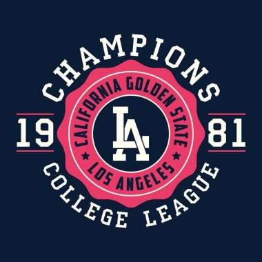 L.A., Tasarım kıyafetler için Kaliforniya tipografisi.