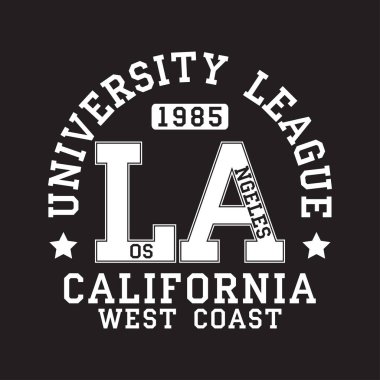 Los Angeles, La, Kaliforniya tipografisi için t-shirt
