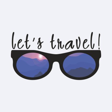 Dağların ve güneşin ufkunun yansıması ile Gözlük.