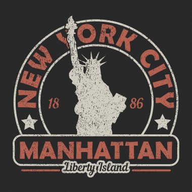 New York, Özgürlük Heykeli grunge baskı.