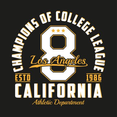 Los Angeles, Kaliforniya numara t-shirt için baskı.