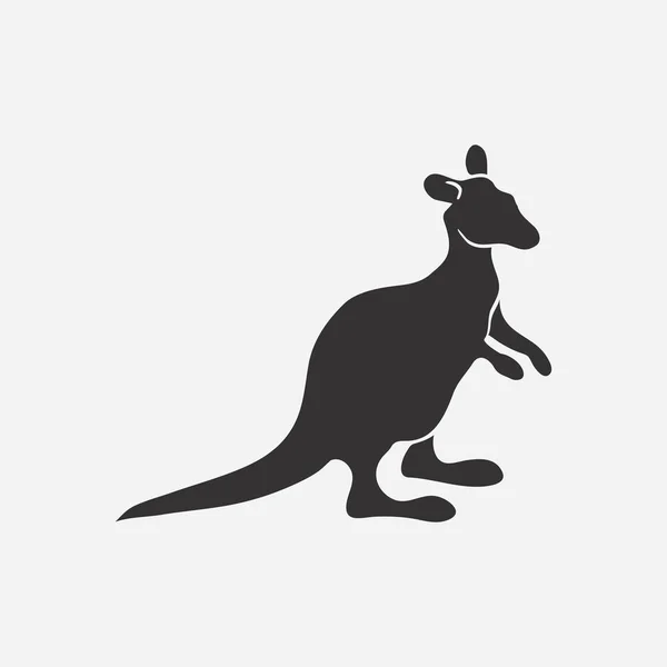 Icona del canguro. Animali marsupiali australiani — Vettoriale Stock