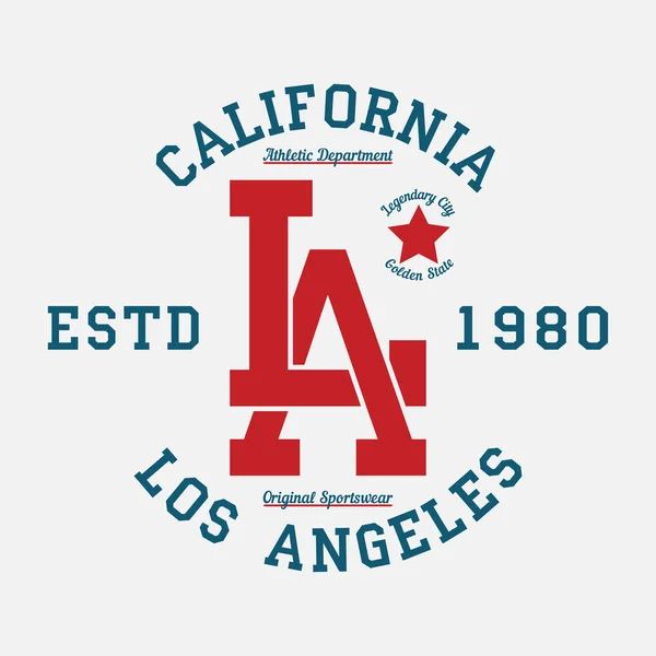 Los Angeles, Californië typografie voor t-shirt. — Stockvector