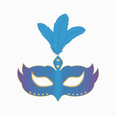 Tüyleri ile Karnaval yüz maskesi.