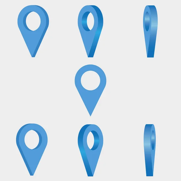 Ícone de localização. Conjunto de pinos de mapeamento 3d . — Vetor de Stock