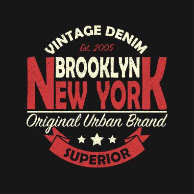 New York, Brooklyn vintage grafik t-shirt için.