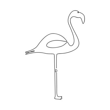 Flamingo tek çizgi çizim.