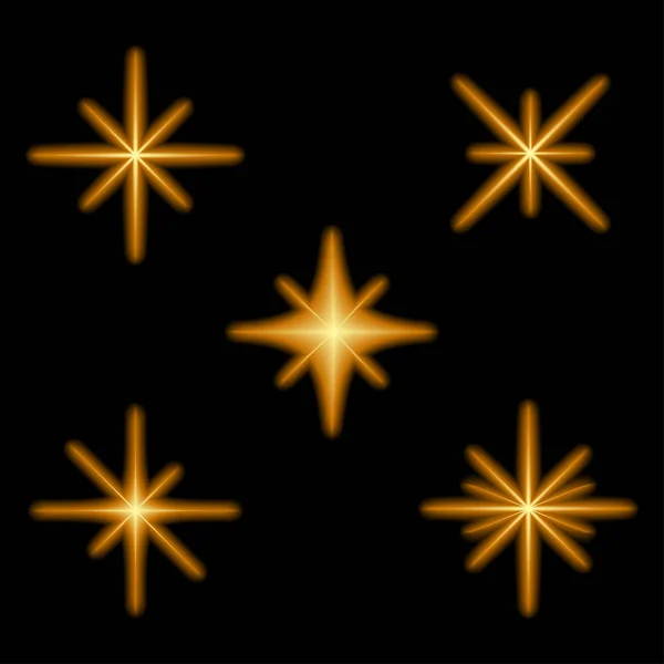 Gloeiende lichteffect sterren uitbarstingen met sparkles. — Stockvector