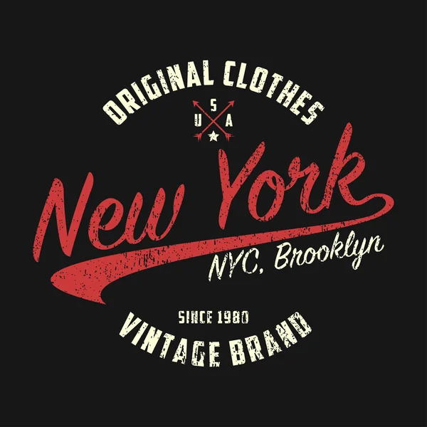 Tシャツのためのニューヨークのヴィンテージブランドグラフィック. — ストックベクタ