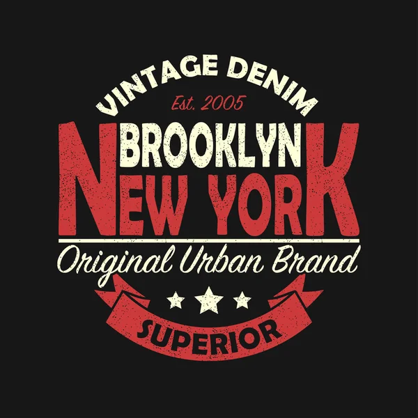 New York, Brooklyn gráfico vintage para t-shirt . —  Vetores de Stock