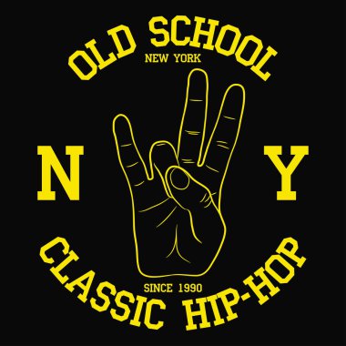 Doğu Yakası el ile t-shirt için New York baskı.