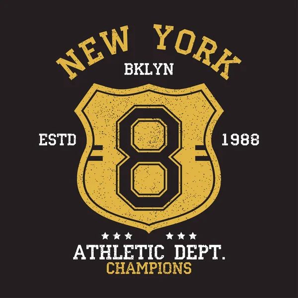 ニューヨーク、TシャツのためのBklynヴィンテージ番号グラフィック — ストックベクタ