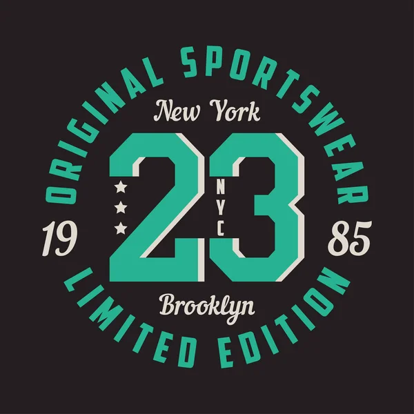 Нью-Йорк, Бруклин - графический дизайн для футболок . — стоковый вектор