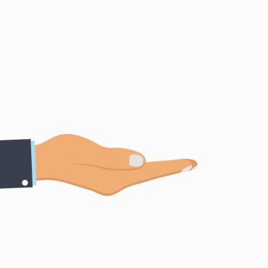 Eli aç. Boş insan palmiyesi.