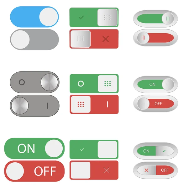 Aan en uit knop omwisselen. — Stockvector