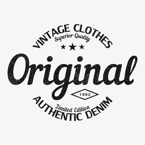 Original T-Shirt Print. Vintage-Kleidungsdesign. — Stockvektor
