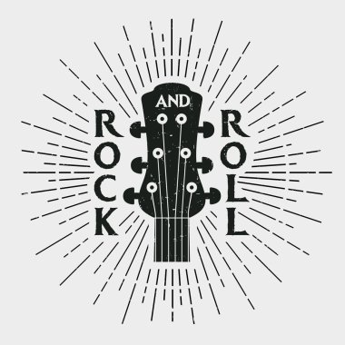 Gitar ile rock and roll damgası.