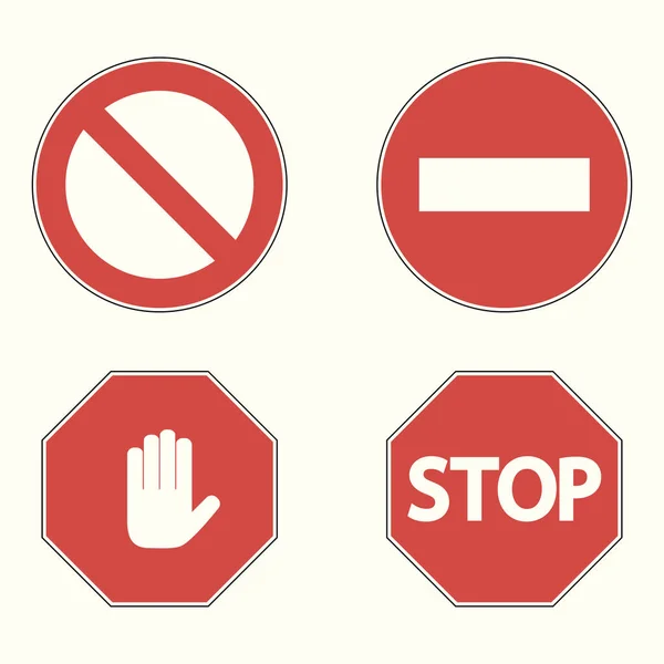 Set of prohibitory road signs. — Stock Vector