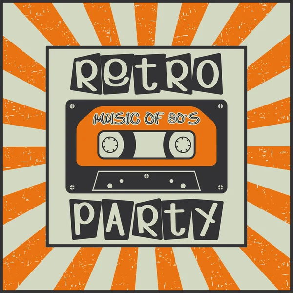 Retro partisi. 80'lerin Müziği. — Stok Vektör