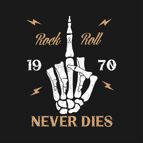 T-shirt için Rock-n-Roll müzik grunge tipografi.