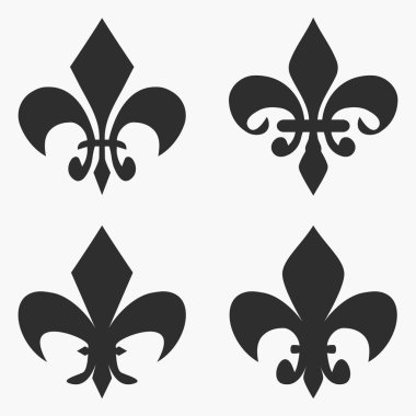 Fleur de lis sembolü seti.