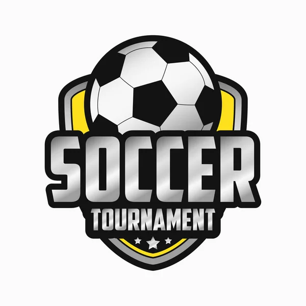 Projekt logo piłki nożnej. Emblematy sportowe. — Wektor stockowy
