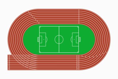 Koşu pisti ve futbol veya futbol sahası.