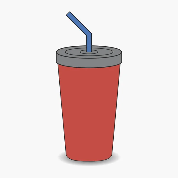 Soda cup with straw. — Stock Vector