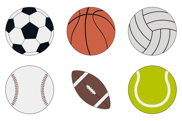 Set di palle sportive icona . — Vettoriale Stock