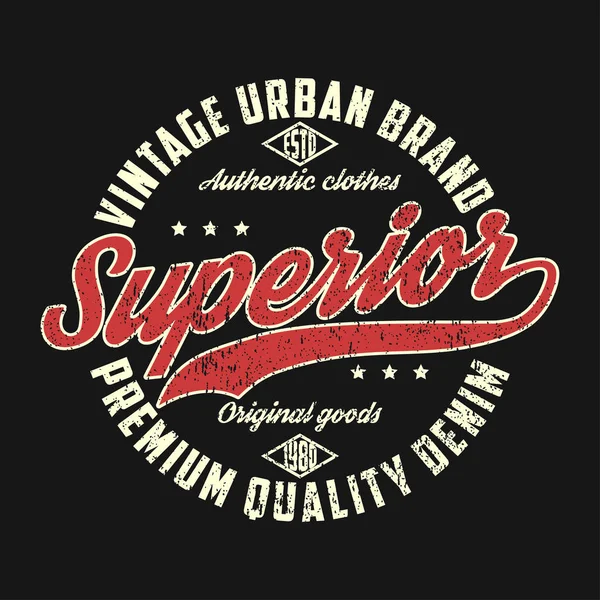 Denim superior, gráfico vintage para t-shirt . — Vetor de Stock