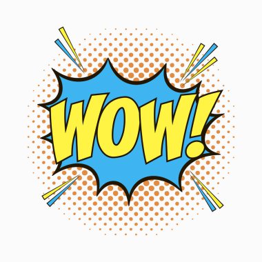 Duyguları ile Komik konuşma kabarcıkları - Wow