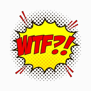 Duyguları ile Komik konuşma balonu - Wtf