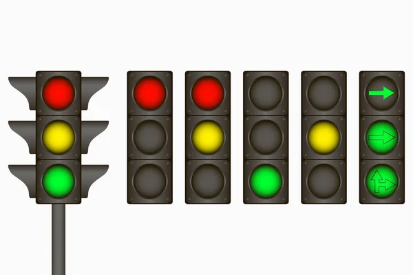 交通灯。用于调节交通的电动标志 — 图库矢量图片