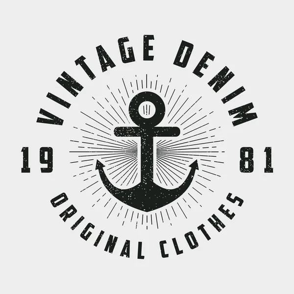 Stampa denim vintage per t-shirt . — Vettoriale Stock